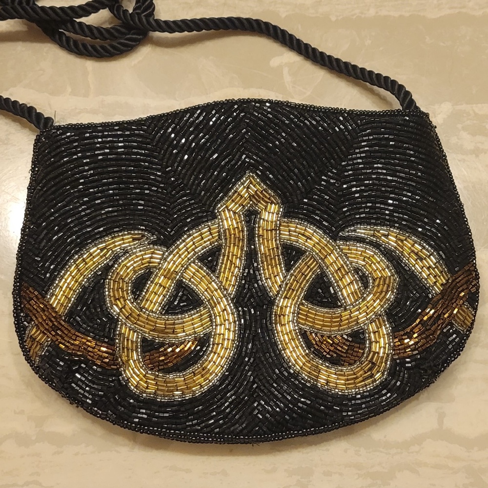 Disco beaded crossbody purse